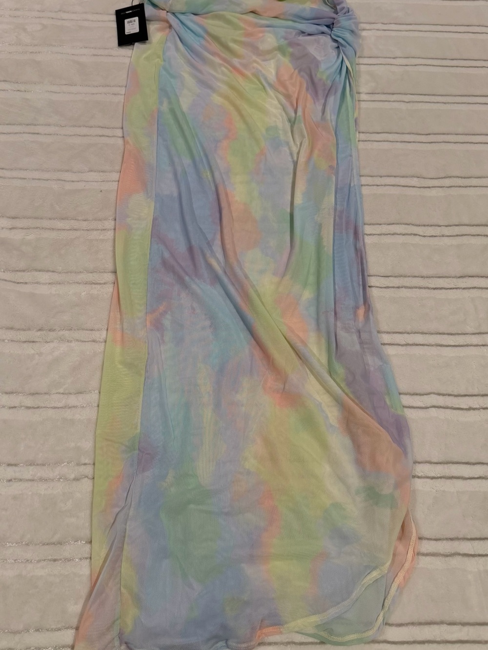 Fashion Nova Pastel Multi-Color Tie-Dye Maxi Skirt